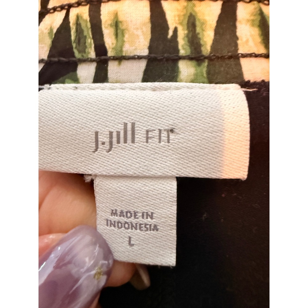 Tropical Modest Vacation Active J.Jill Fit Green Palm Leaf Print Skort Lg - Picture 4 of 10